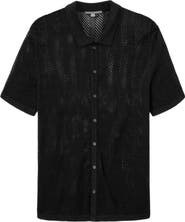 John Varvatos Ginsberg Herringbone Cotton Blend Sweater