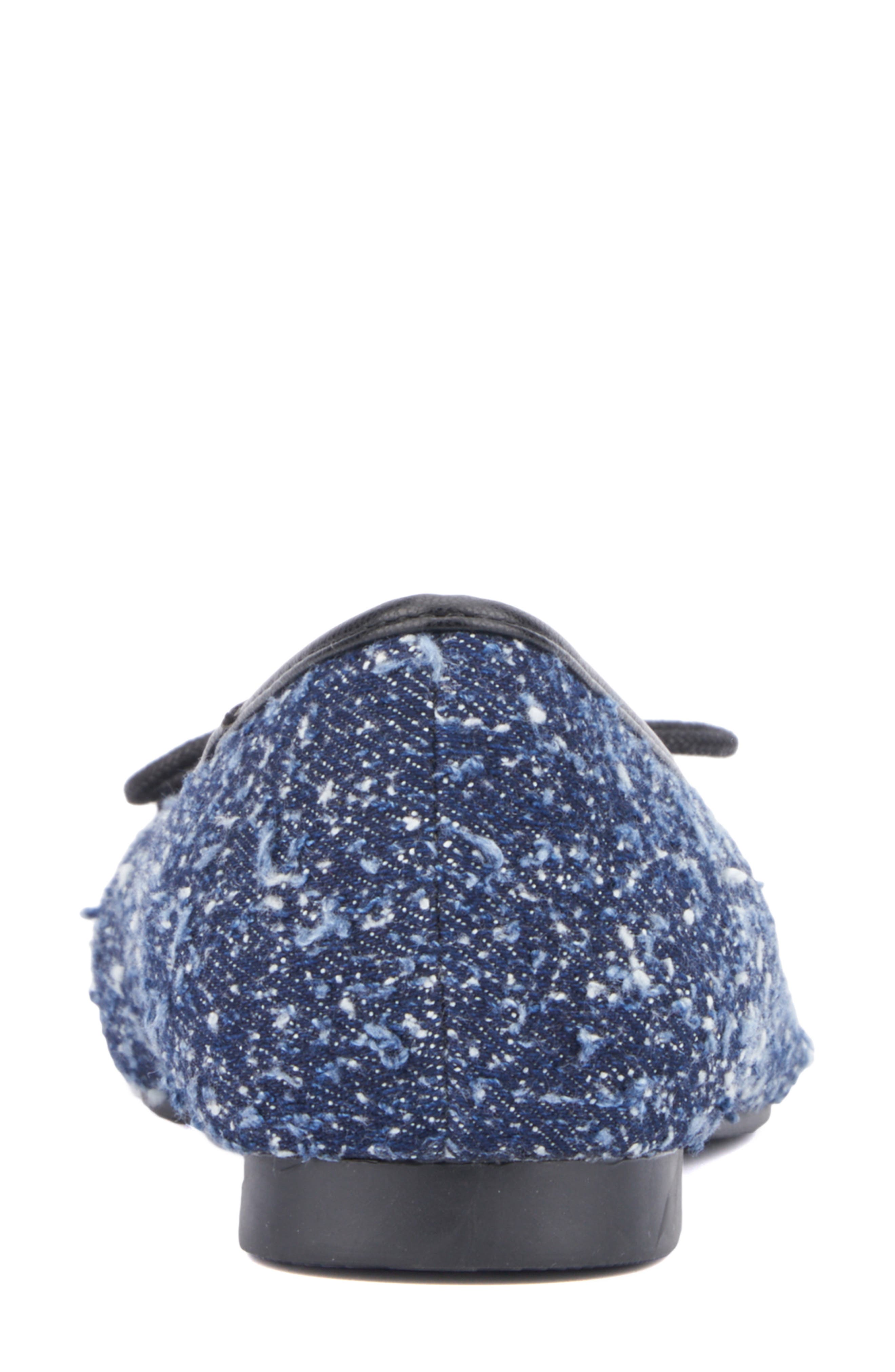 NEW YORK AND COMPANY Patricia Cap Toe Flat, Alternate, color, Navy Boucle