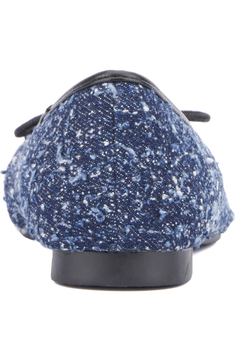 NEW YORK AND COMPANY Patricia Cap Toe Flat, Alternate, color, Navy Boucle