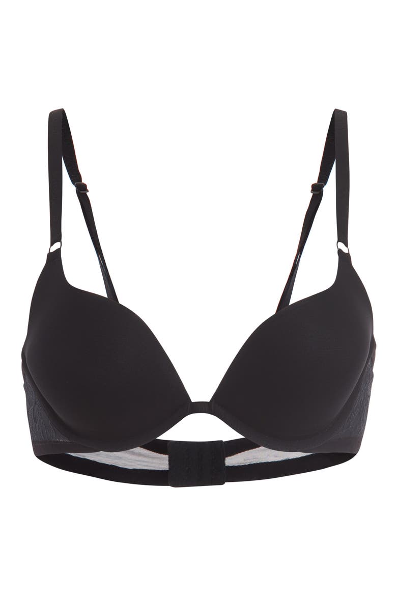 Underwire Push-Up Bra, Alternate, color, BLACK