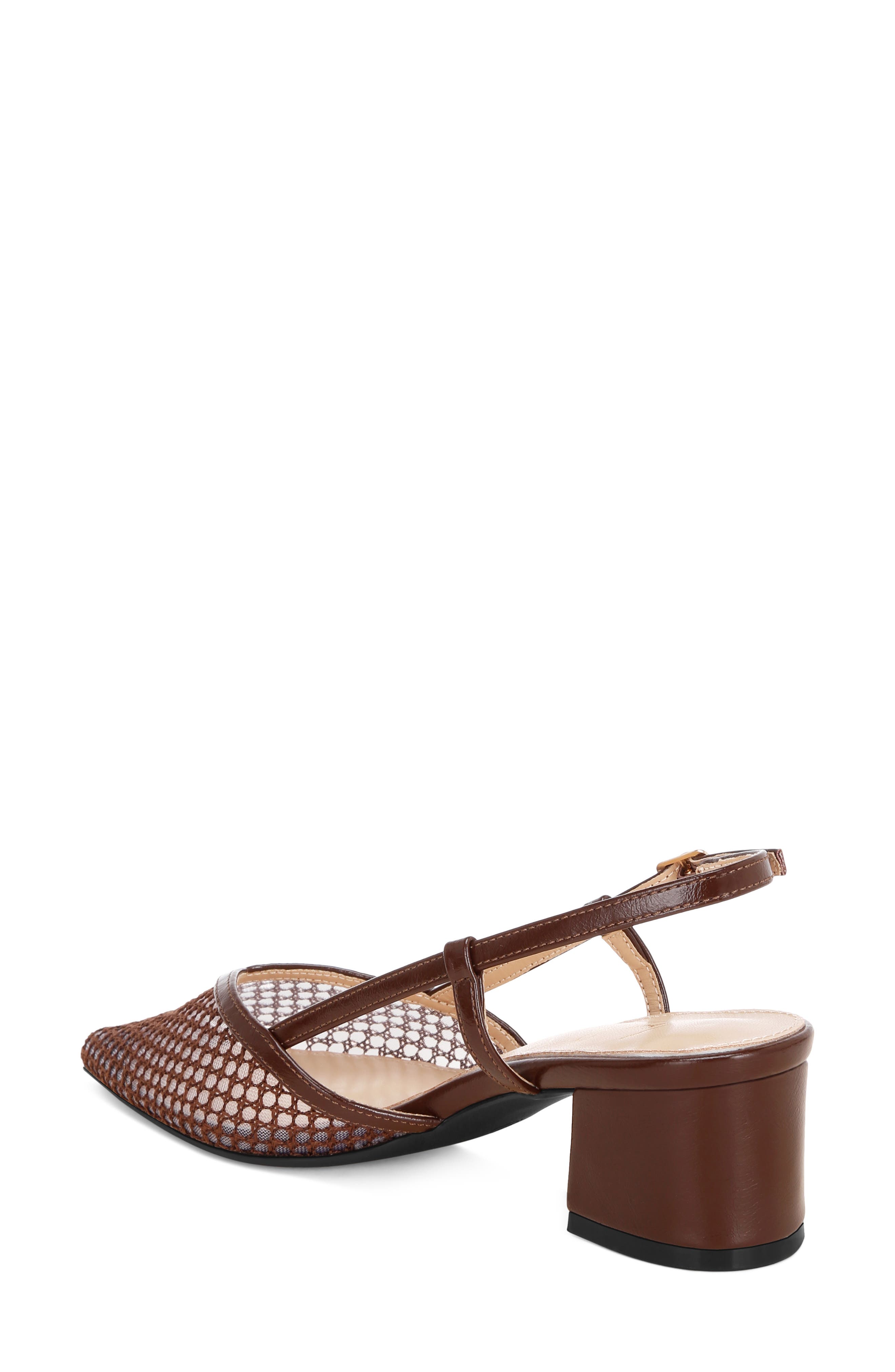Minelli Faux Leather Slingback Sandal, Alternate, color, BROWN