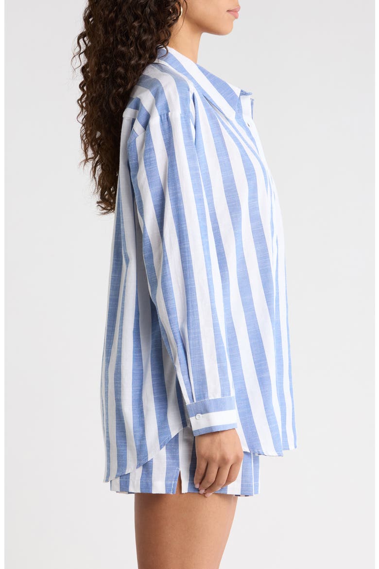 Fays Stripe Dalton Button-Up Shirt, Alternate, color, BLUE WHITE