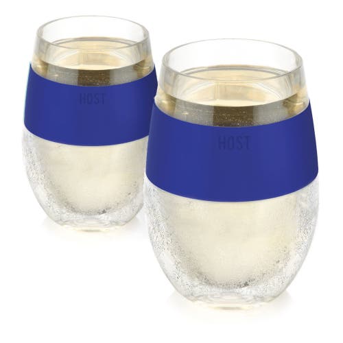 Host Wine Freeze Cooling Cup Set Of 2 In Blue