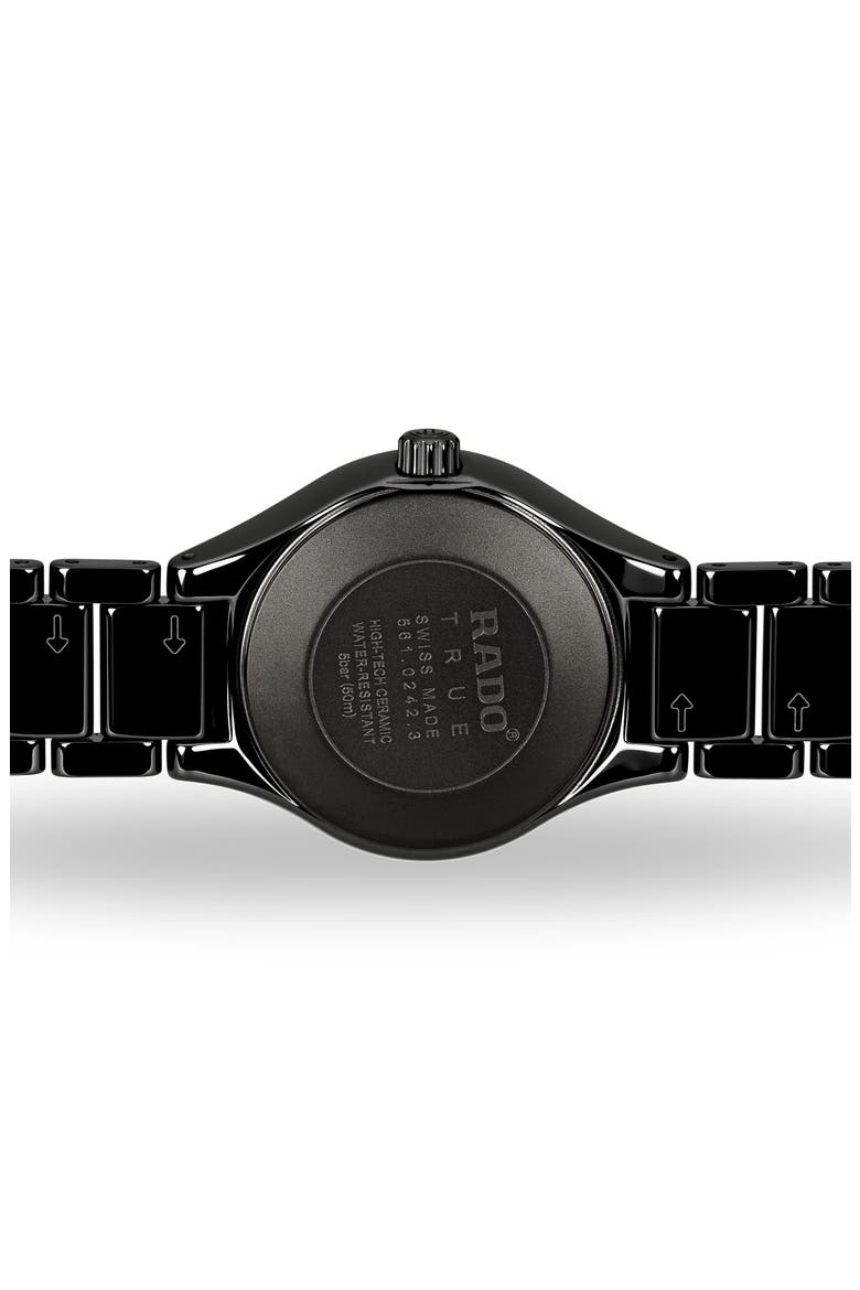 True Diamond Ceramic Bracelet Watch, 30mm, Alternate, color, TITANIUM