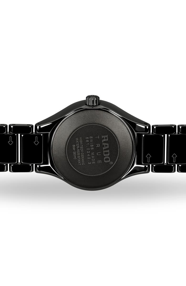 RADO True Diamond Ceramic Bracelet Watch, 30mm, Alternate, color, Titanium