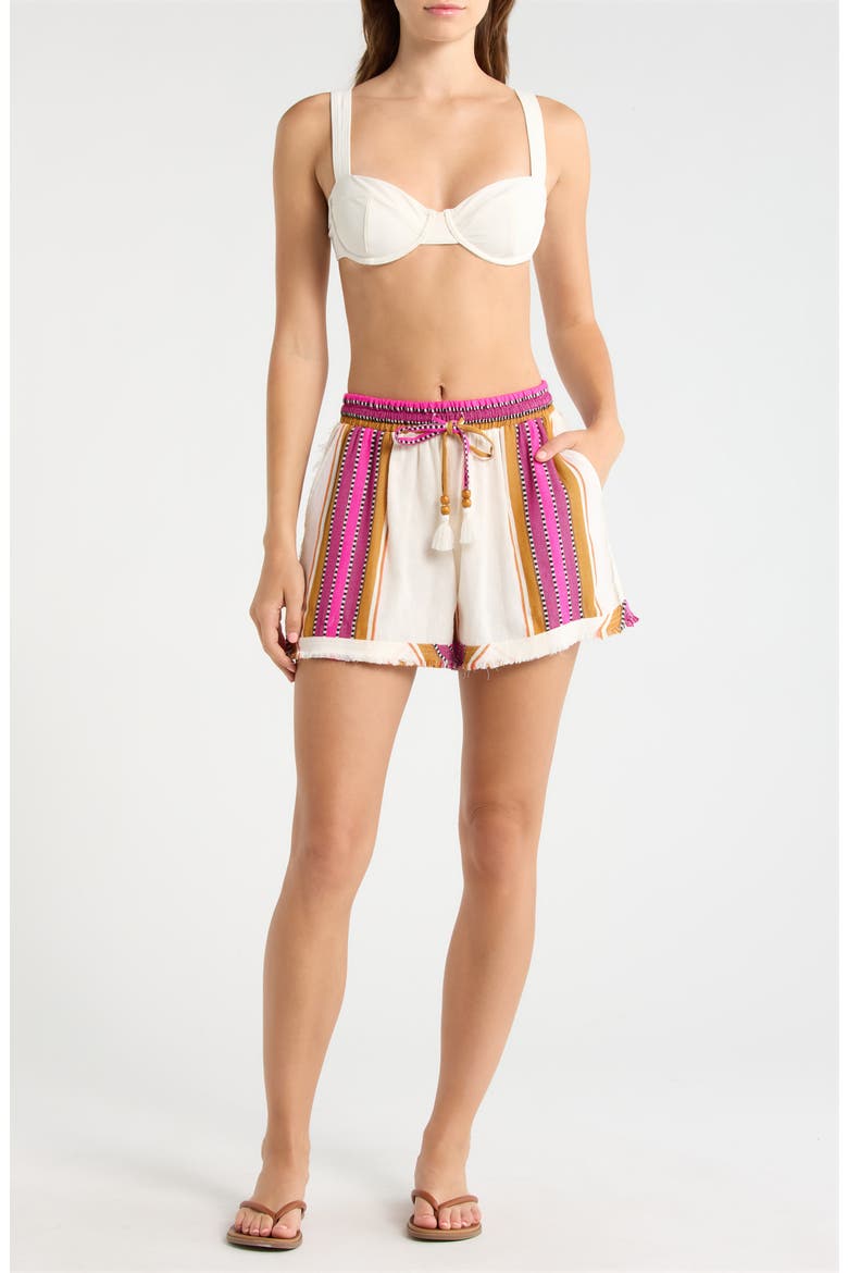 Cotton Blend Cover-Up Drawstring Shorts, Main, color, NATURAL PINK