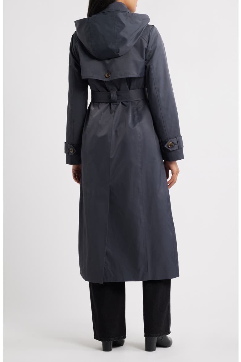 Hooded Single Breasted Maxi Trench Coat, Alternate, color, CHARCOAL