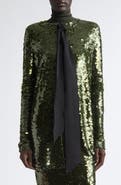 Carolina Herrera Sequin Long Sleeve Cardigan