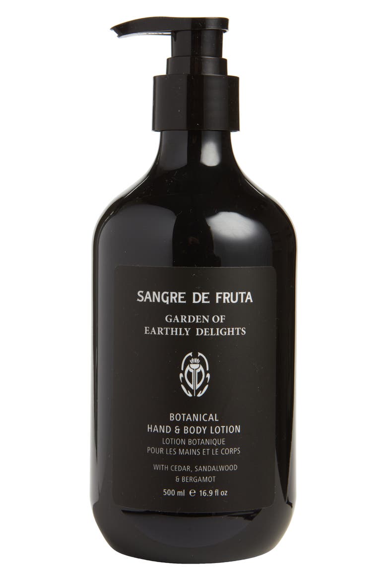 Garden of Earthly Delights Botanical Hand & Body Lotion, Main, color, BLACK
