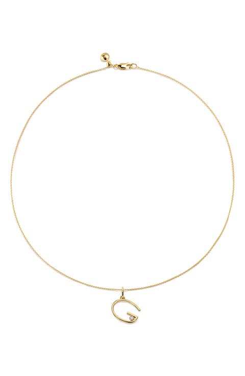 Diamond Initial Pendant Necklace