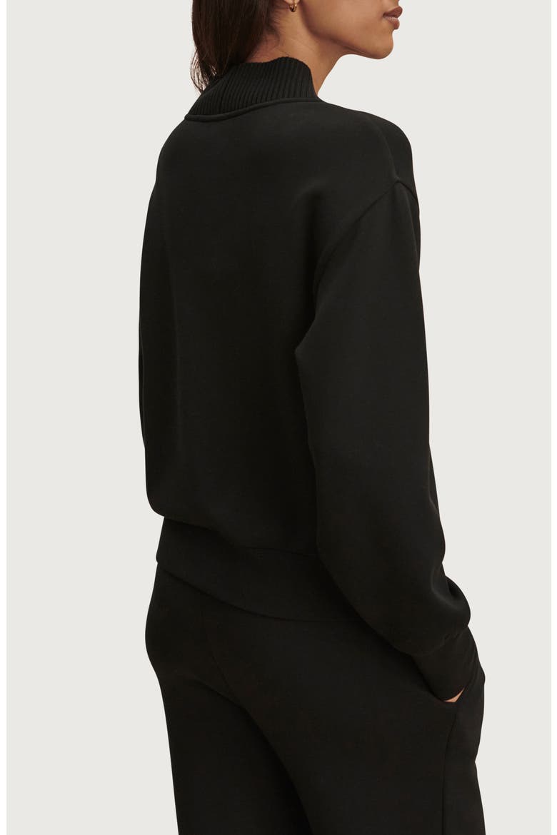 Lucine Half Placket Sweatshirt, Alternate, color, BLACK