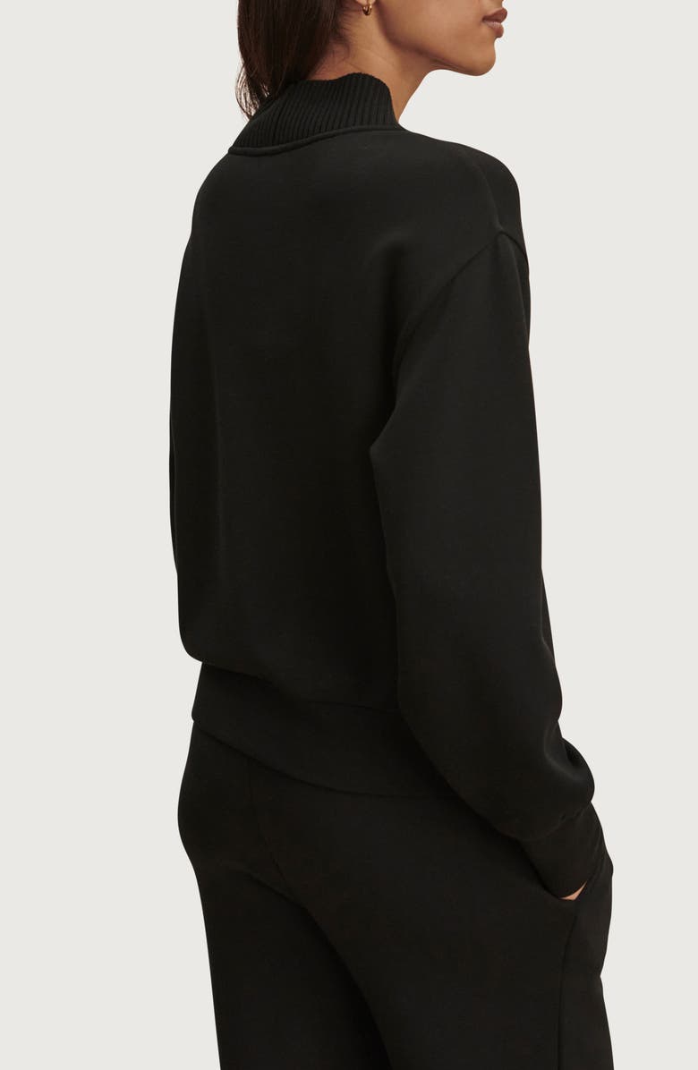 Varley Lucine Half Placket Sweatshirt, Alternate, color, Black