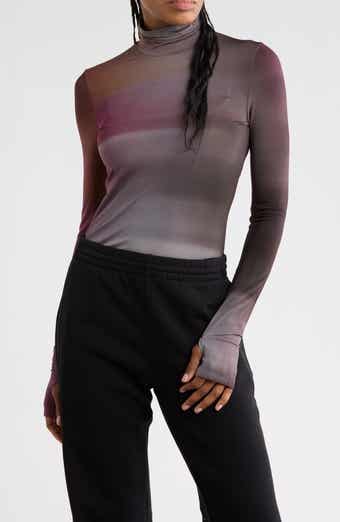 Ombré Mesh Turtleneck Top