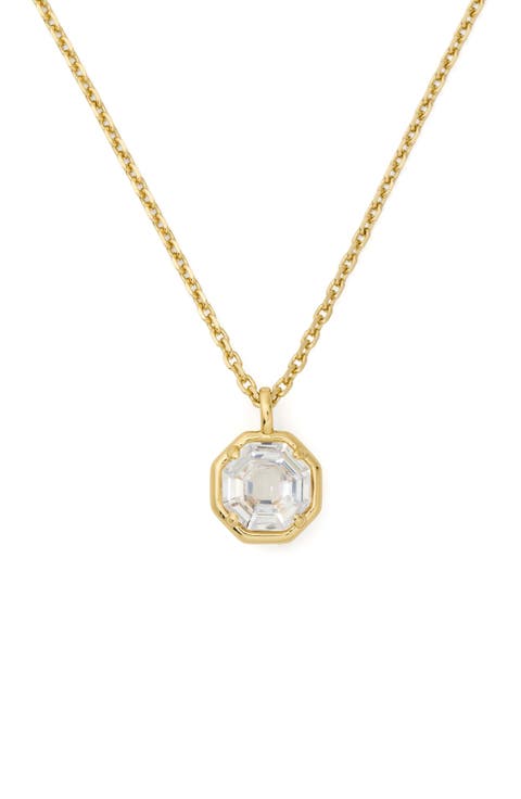 Opulence Cubic Zirconia Octagon Pendant Necklace