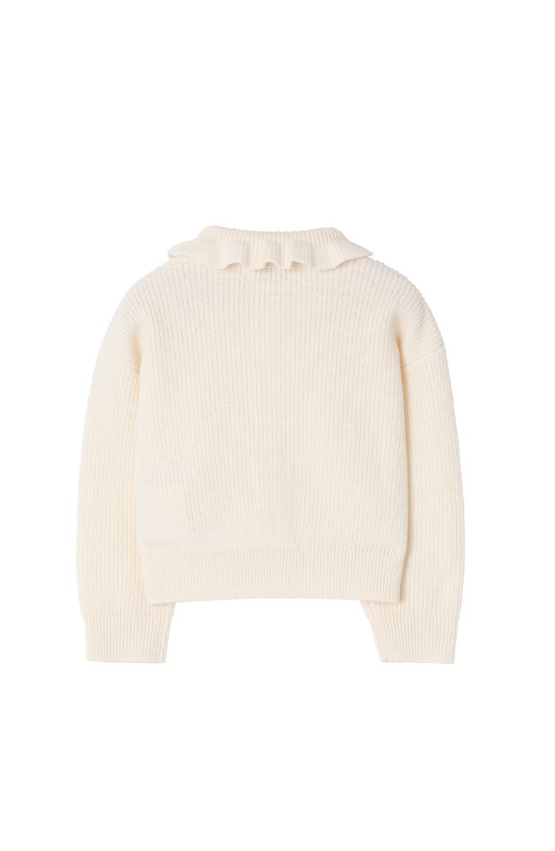 Burberry Check Pocket Cotton Wool Cardigan, Alternate, color, Ivory White