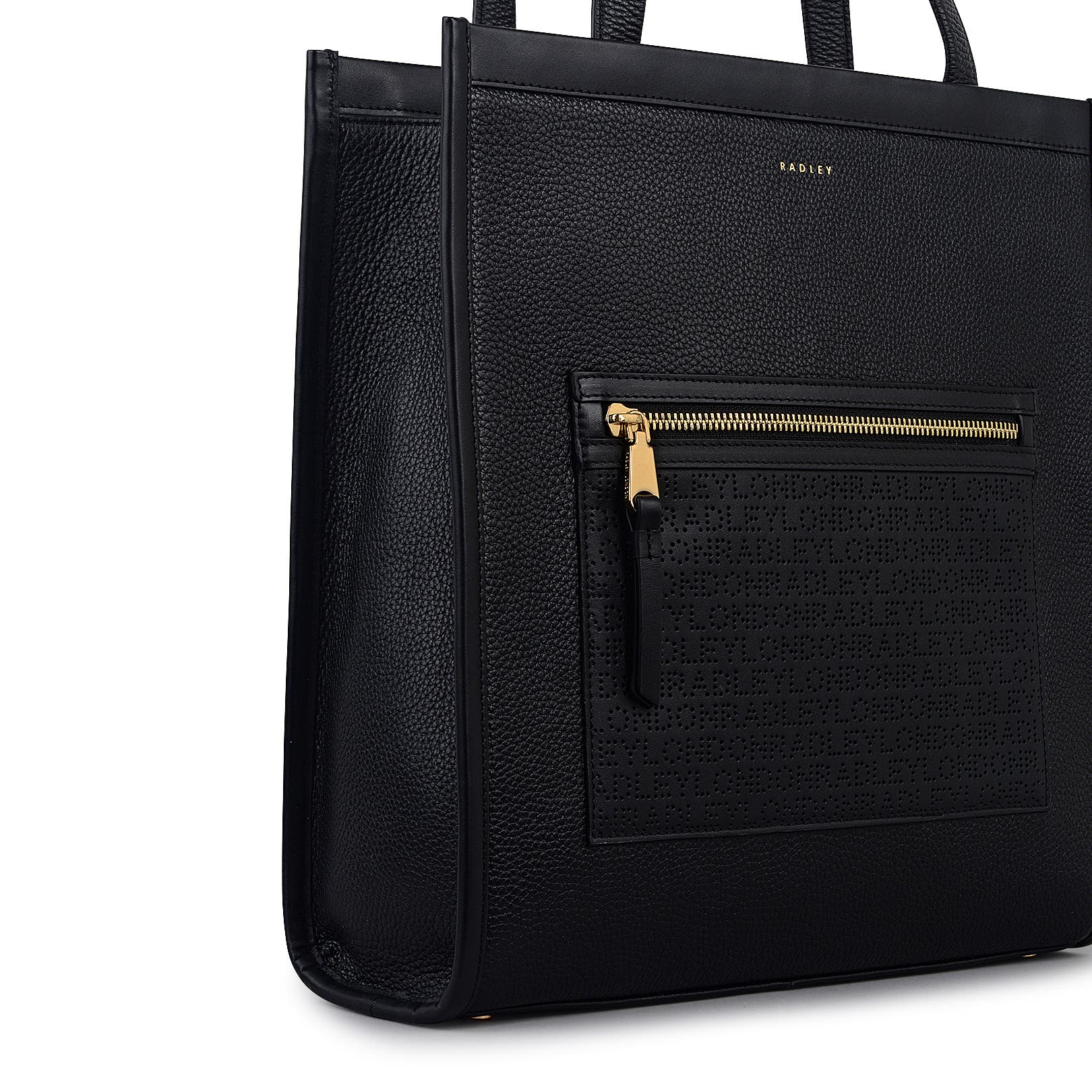 Radley Alba Place - Logo Medium Ziptop Tote Bag, Alternate, color, Black