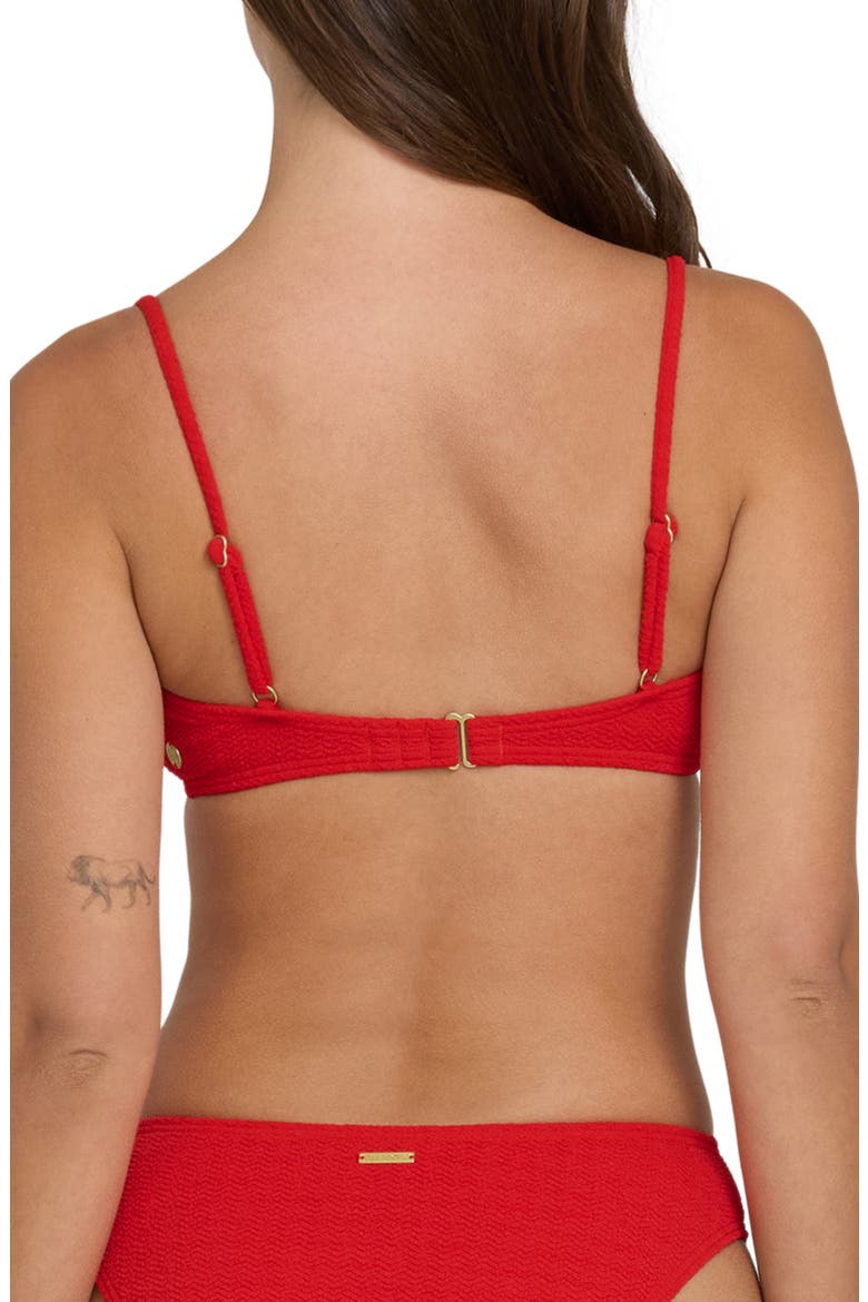 Rising Tide Textured Bikini Top, Alternate, color, FIESTA RED