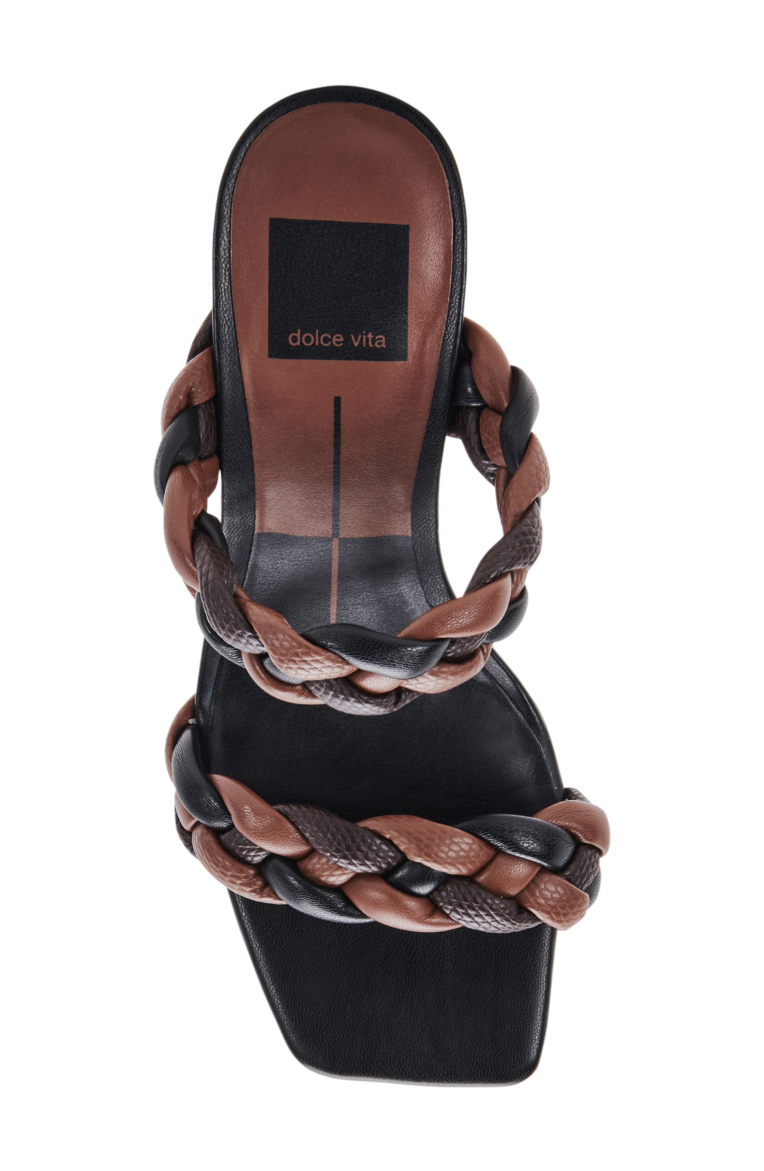 Paily Braided Heeled Sandal, Alternate, color, BLACK/ ESPRESSO STELL