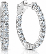 Bliss Diamond 1Ct Diamond Hoops Inside Outside 1" Tall Lab Grown