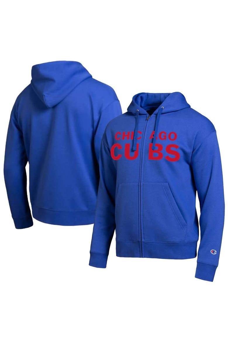 Men's Champion Chicago Cubs Royal All-Star Wordmark Full-Zip Hoodie, Main, color, Royal