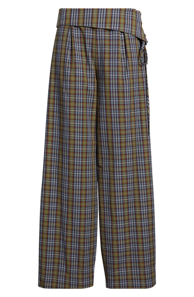 Damson Madder Fia Foldover Waist Check Wide Leg Pants, Alternate, color, 