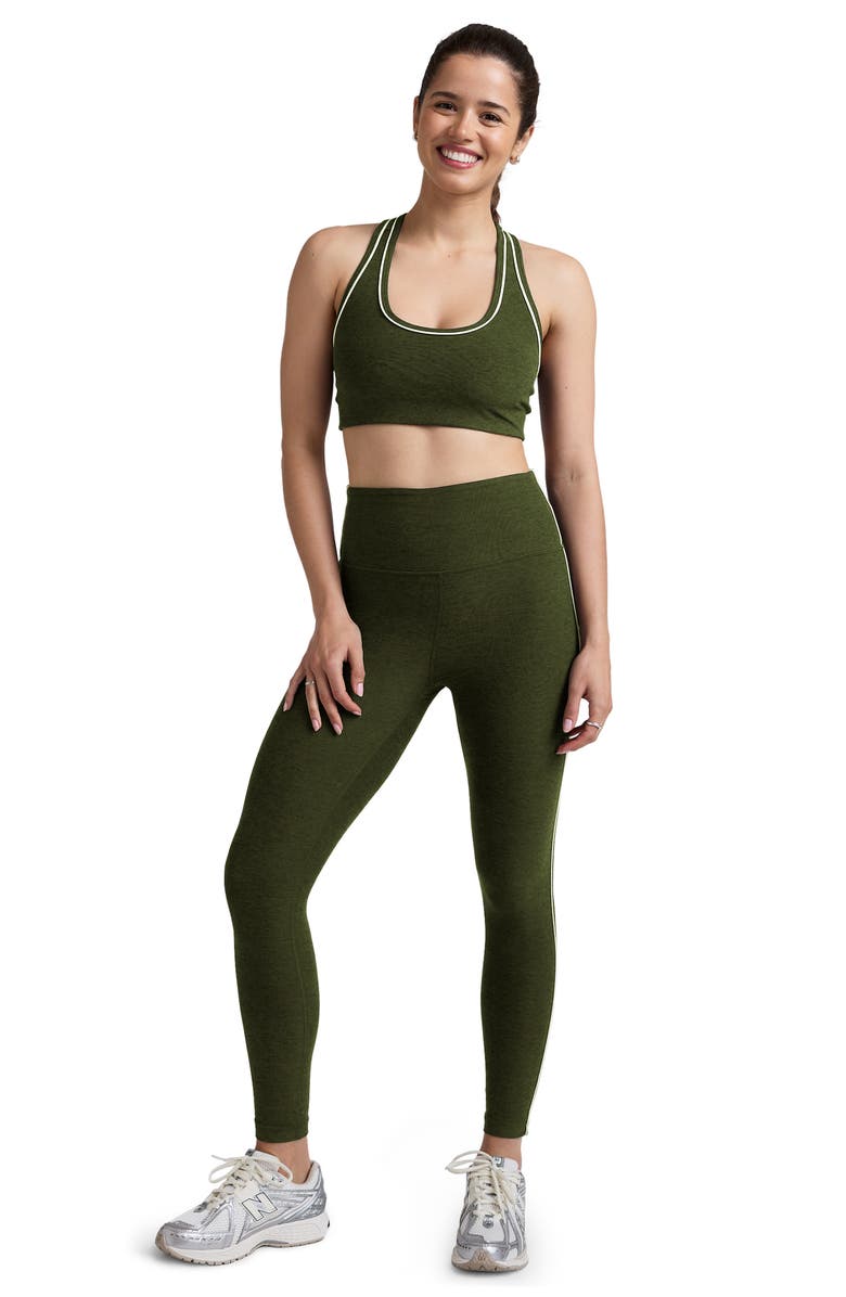 Beyond Yoga Space Dye Racerback Sports Bra, Alternate, color, Army Green Heather