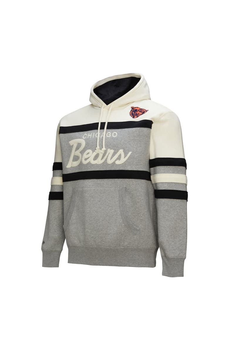 Mitchell & Ness Men's Mitchell & Ness Heather Gray Chicago Bears Head Coach Vintage Logo Pullover Hoodie, Alternate, color,