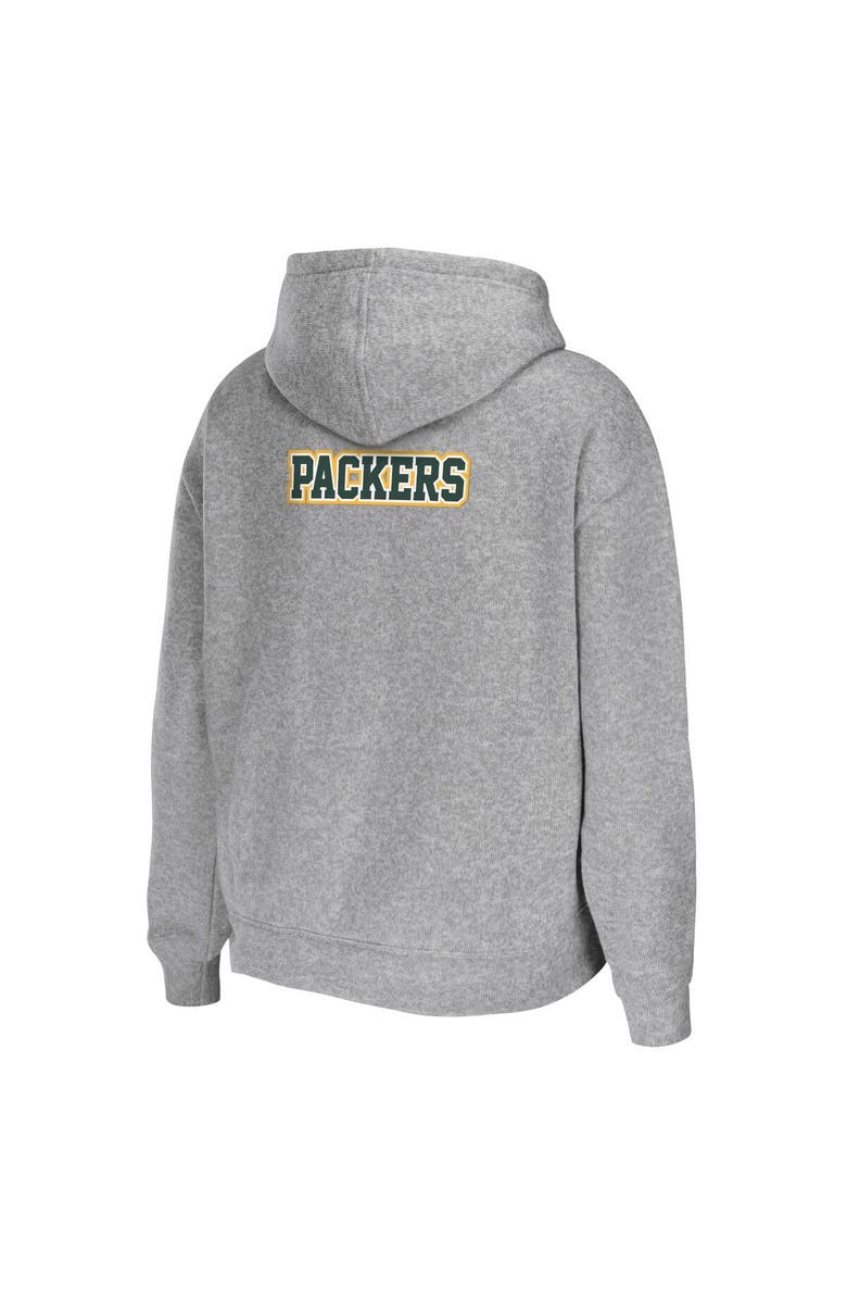 WEAR by Erin Andrews Women's WEAR by Erin Andrews Heathered Gray Green Bay Packers Team Full-Zip Hoodie, Alternate, color, 