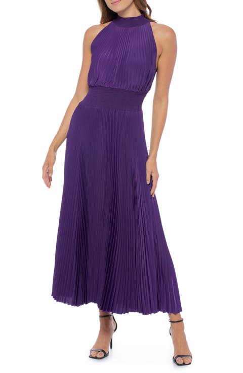Plissé One-Shoulder Maxi Dress
