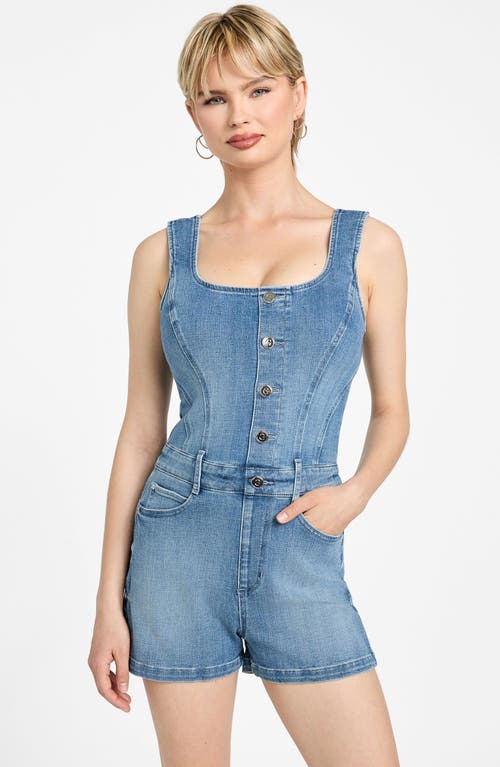 GUESS GUESS SUNNI SLEEVELESS STRETCH DENIM ROMPER