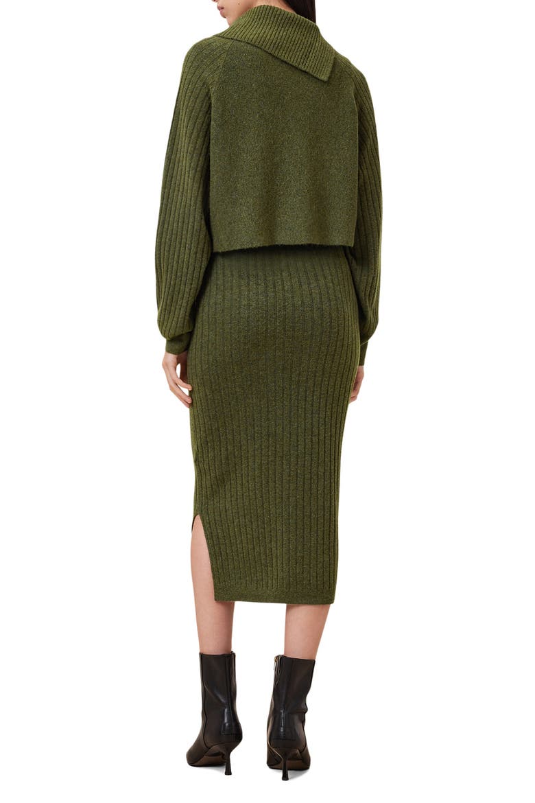 Margetta Long Sleeve Sweater & Dress Set, Alternate, color, MOSS GREEN