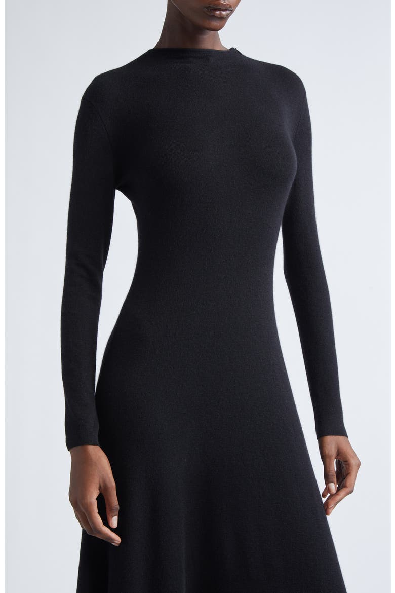 Long Sleeve Cashmere & Silk Blend Midi Sweater Dress, Alternate, color, LB999 BLACK