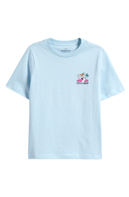 Vineyard Vines Kids' Catch A Break Cotton Graphic T-shirt In Pale Sky