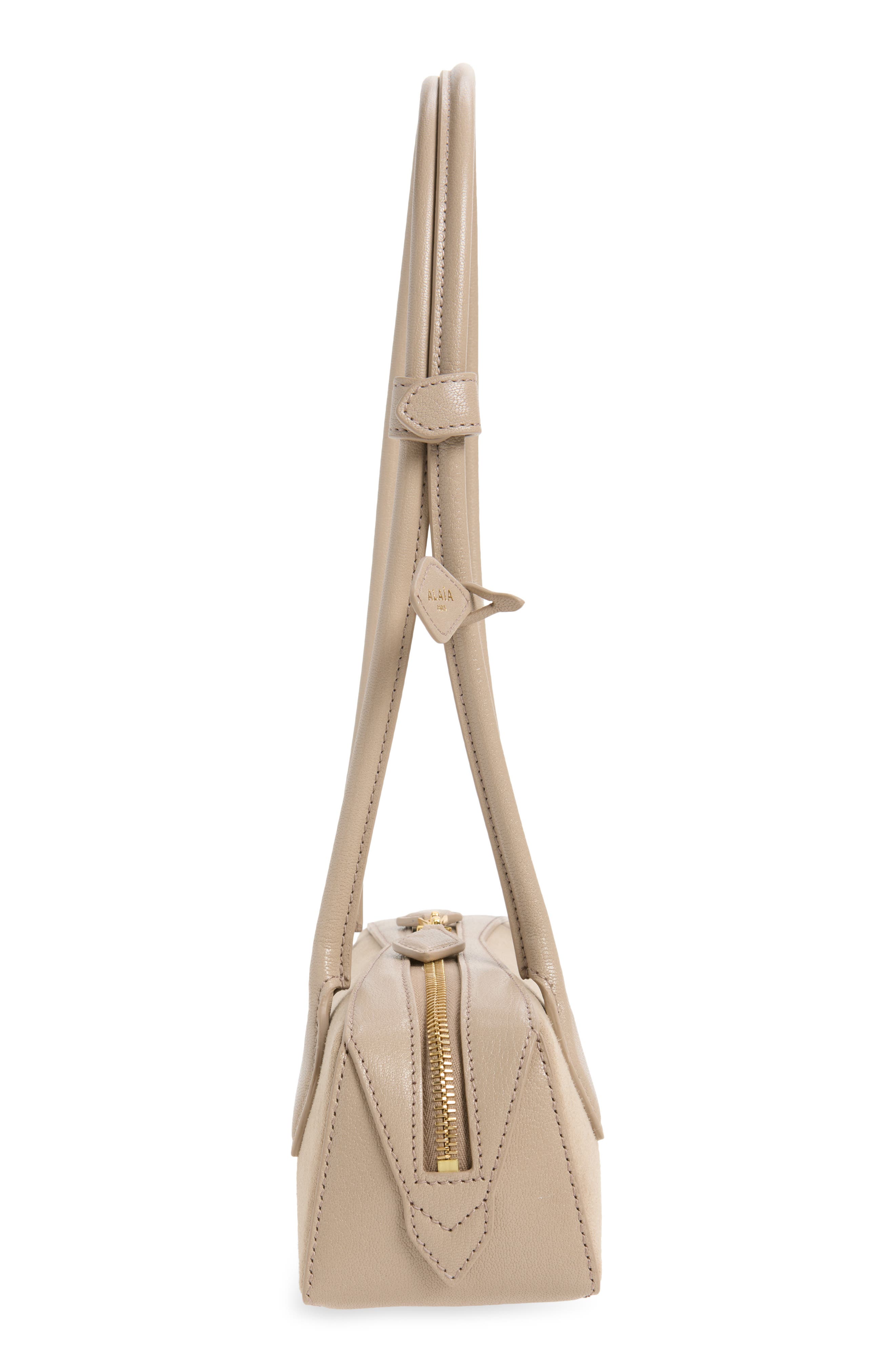 Small Le Teckel Suede East/West Shoulder Bag, Alternate, color, GREGE-824