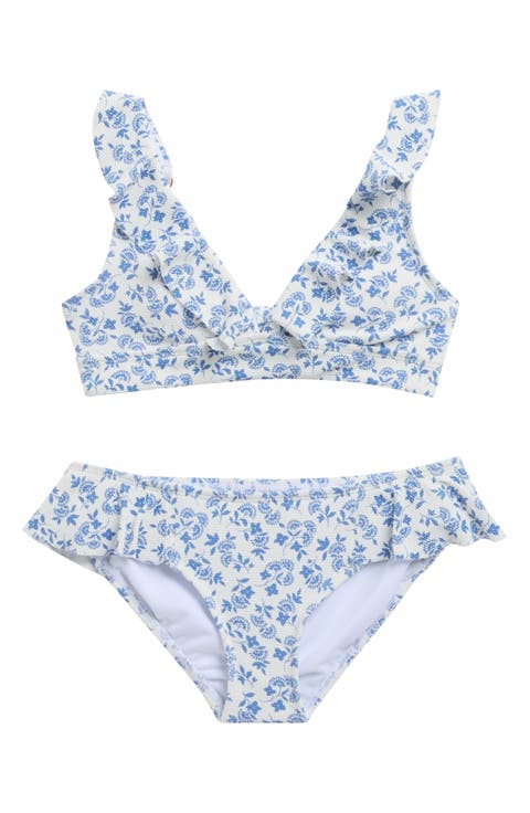 Kids' Cannes Do Piqué Two-Piece Swimsuit (Big Kid)