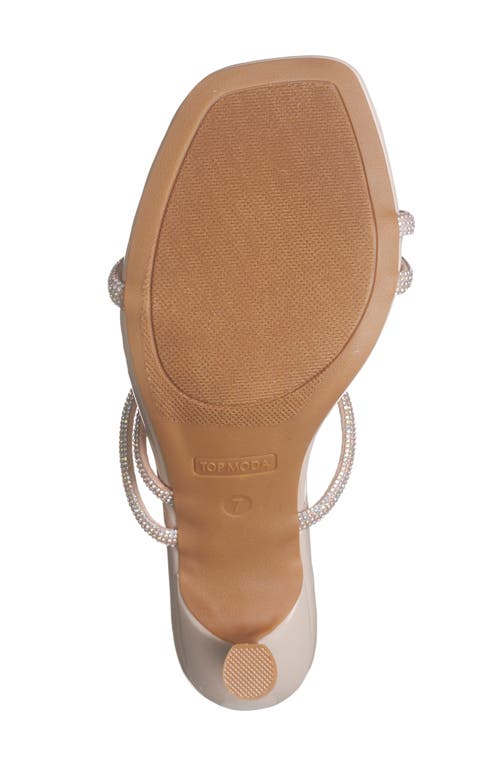 Top Guy Shoes Vero Crystal Butterfly Sandal In Light Beige