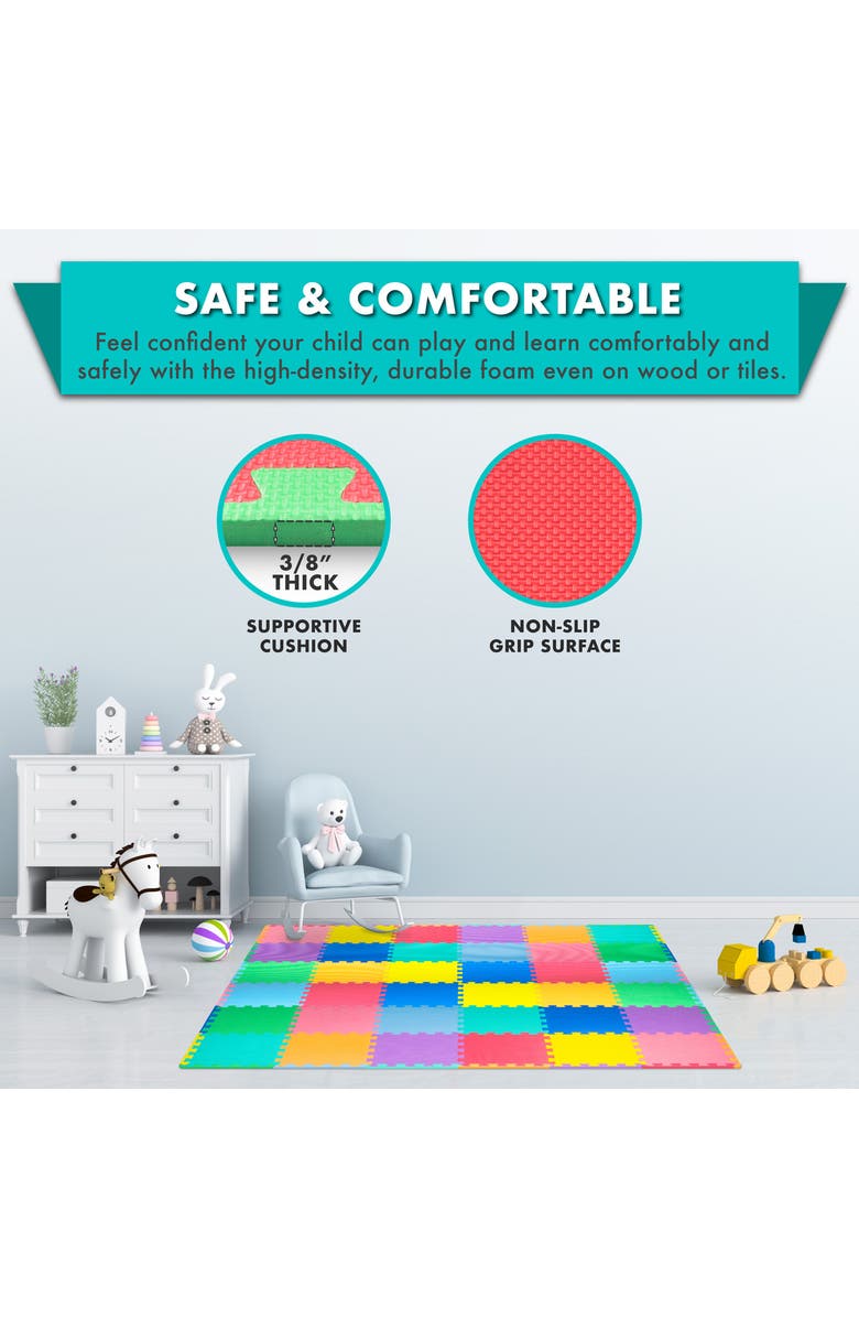 ProsourceFit Kids Solid Floor Play Mat, Alternate, color, Multicolor