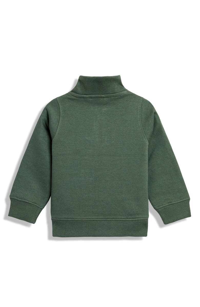 JOJO MAMAN BEBE Kids' Safari Appliqué Cotton Half Zip Sweatshirt, Alternate, color, Khaki