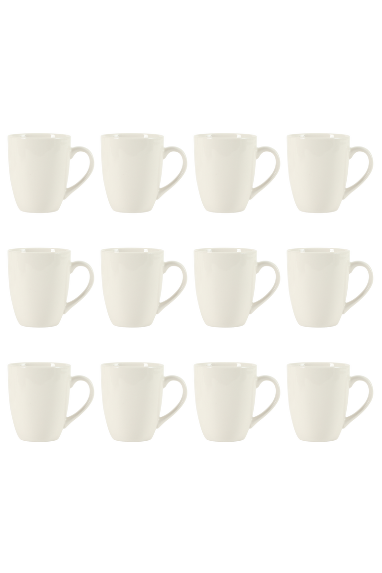 Great Essentials 12-Ounce Porcelain Coffee Mugs, Main, color, White
