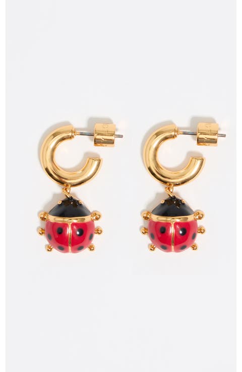 Ladybug Hoop Earrings