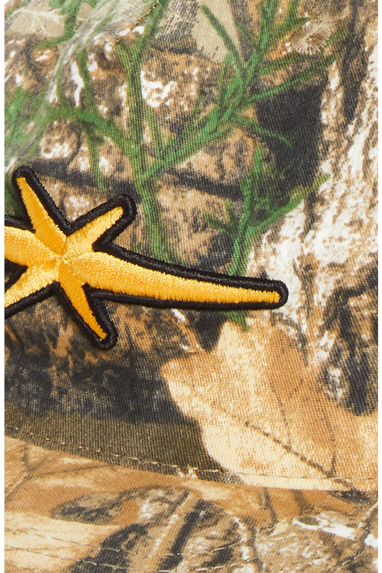 Star Logo Embroidered Soft Body Snapback Trucker Cap, Alternate, color, CAMO