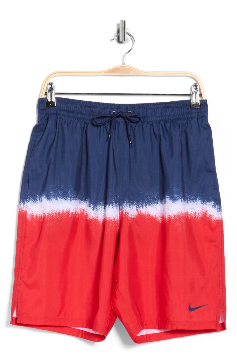 Nike 9-Inch Volley Swim Trunks, Alternate, color, Blue/ Red