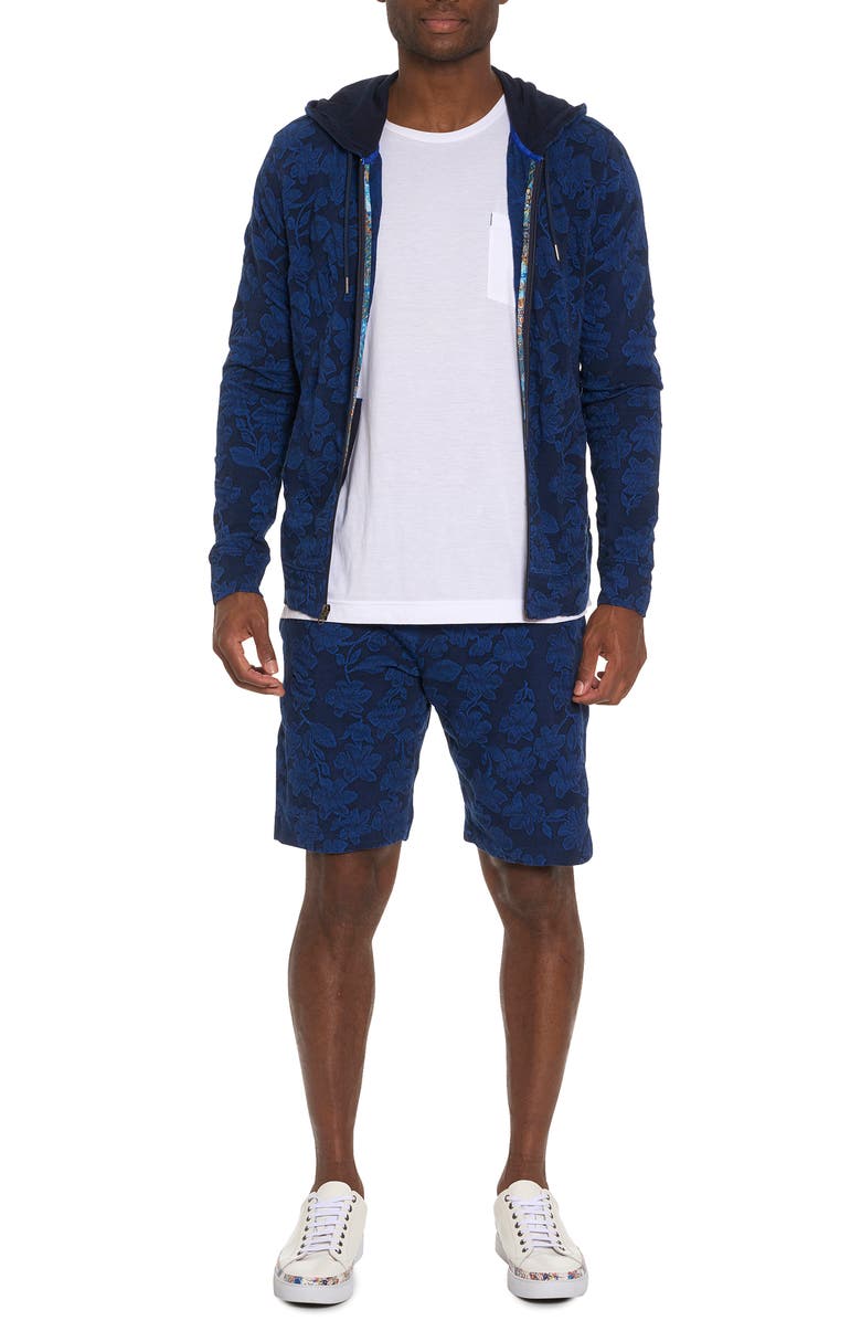 Robert Graham Nielsen Floral Jacquard Zip Hoodie, Alternate, color, 