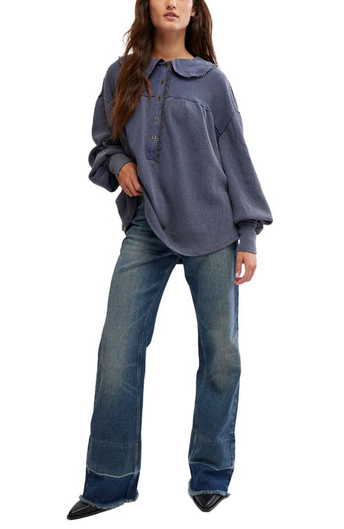 Free People Queen Of Hearts Thermal Top In Eclipse In Eclipse