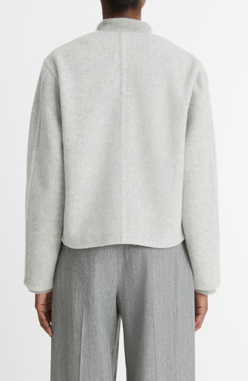 Vince Double Face Wool Blend Jacket In Heather Stone Grey