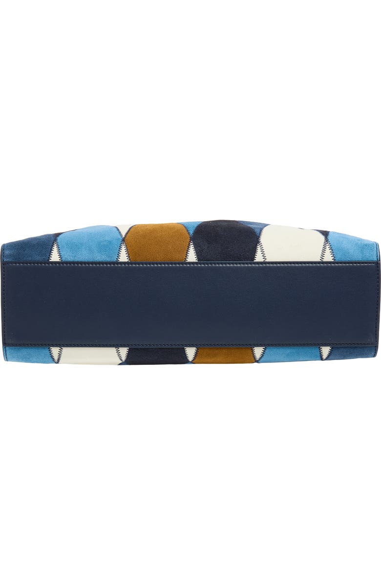 Veronica Beard Vida Patchwork Suede Shoulder Bag, Alternate, color, Blue Multi