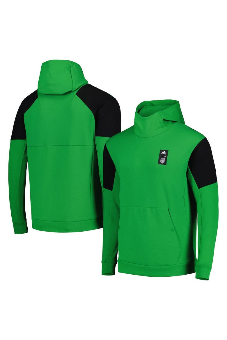 Men's adidas Green Austin FC 2023 Player Travel Pullover Hoodie, Main, color, Green