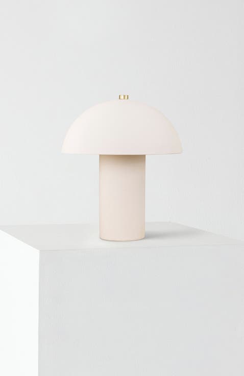 Alba 10" Cream Ceramic LED Desk Lamp