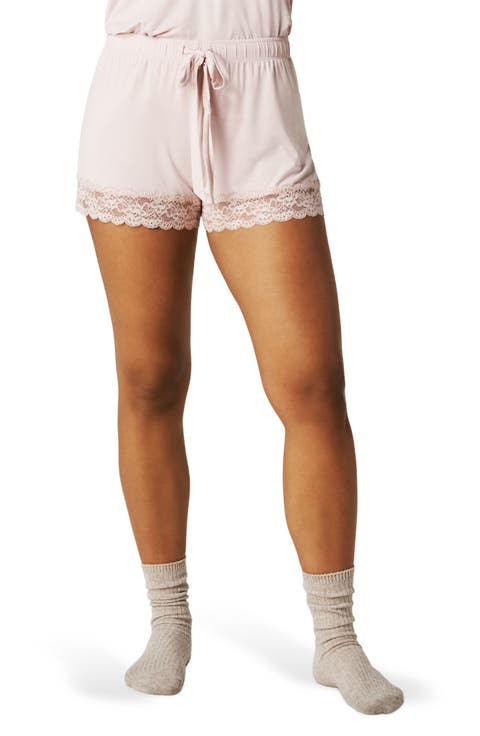 Lace Trim Pajama Shorts (Regular & Plus)
