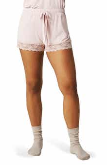 Posh Peanut Lace Trim Pajama Shorts